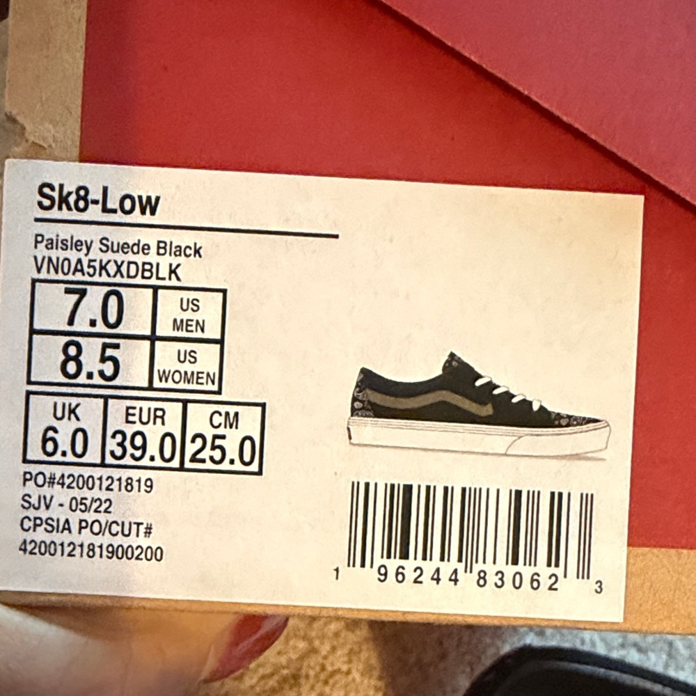 Vans Black Paisley Old Skool with Olive Side Stripe - Picture 6 of 10